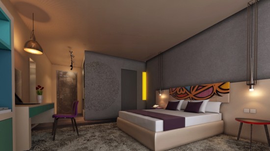 Render of one of the rooms from ibis Styles Jumeirah