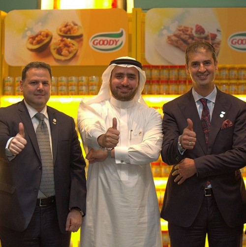 (Centre) Khalid Temairik, general manager of Goody with (right) Khaled Issa, chief operating officer at Juma Al Majid Group