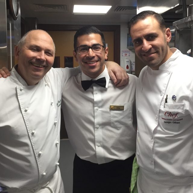 Chef Paul Gayler, John Carter and culinary development manager Chef Georges Chihane