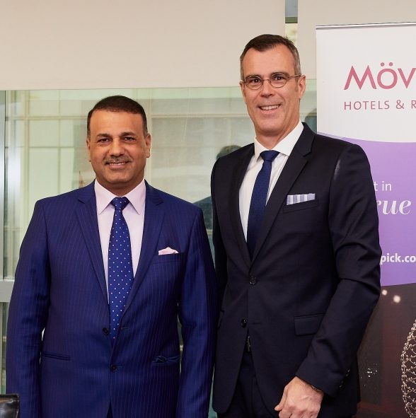 Akeel Ibraheem Al-Khalidy, Chairman of the South Group Corporation and Chairman of the Committee on Economic Development and Investment, part of Basra Council, with Olivier Chavy, president & CEO, Mövenpick Hotels & Resorts.
