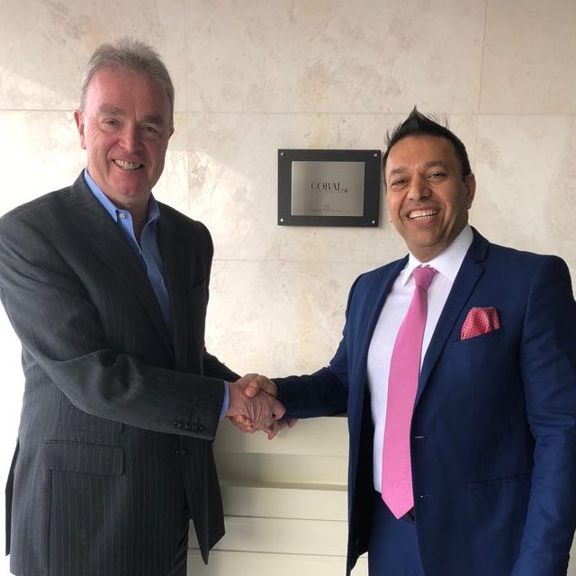 Ferghal Purcell, COO of HMH, with Shahzad Butt, new general manager of the Coral Dubai Al Barsha Hotel.