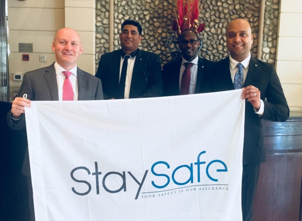 (From Left side Richard Higgins of Stay Safe Hospitality, From MAHD Moha...