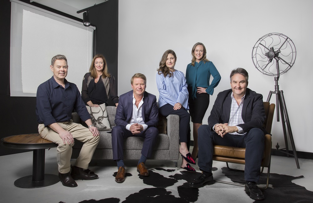 Crystalbrook Collection executive leadership team. From left to right David Kotze, Kylie Brajak, Mark Davie, Laura Davie, Katie Malone and Geoff York